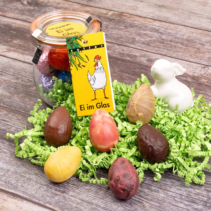 25954-ei-im-glas-geschenkset-4-de Zotter Ei im Glas (6 gefüllte Schokoeier), 87g kbA – Bild 1