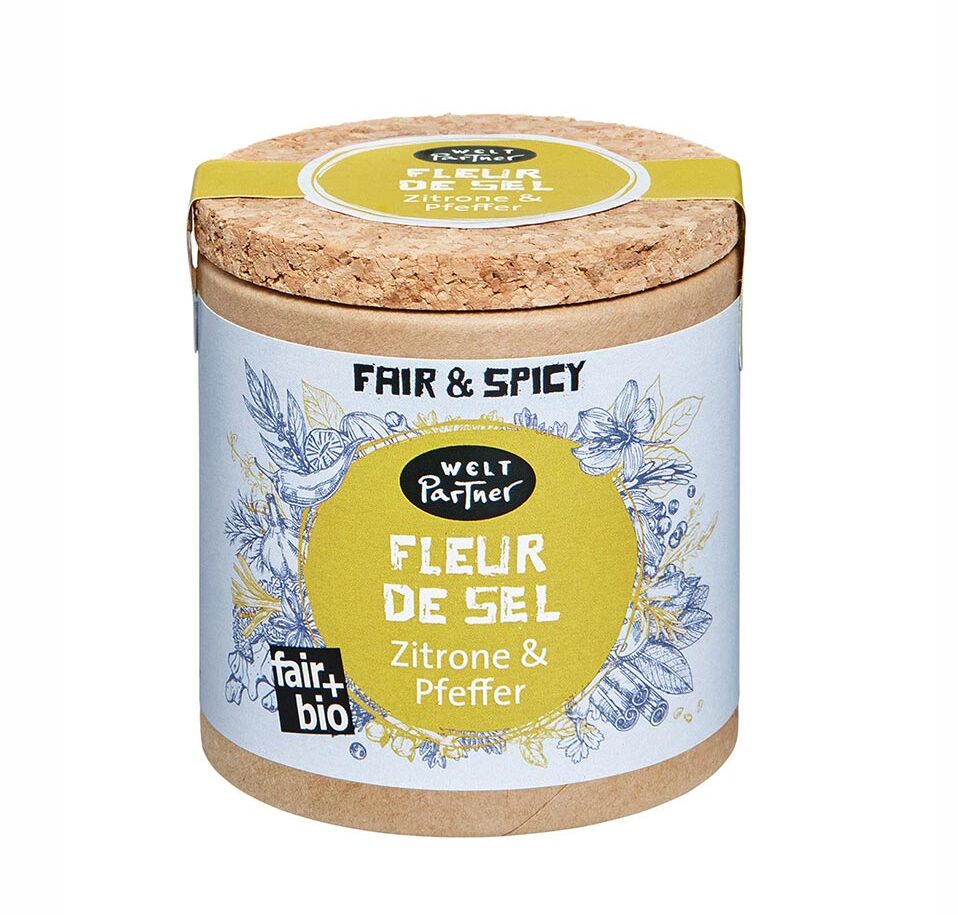 fleur de sel zitrone Fleur de Sel mit Zitrone u Pfeffer, 70g bio – Bild 1